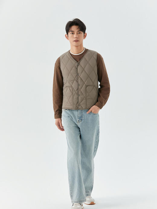 【细研版型尽显格调❗️加绒加厚抗风保暖】男士秋冬加绒保暖中青年马甲内胆口袋男款菱形短款按扣马甲。hb 商品图1