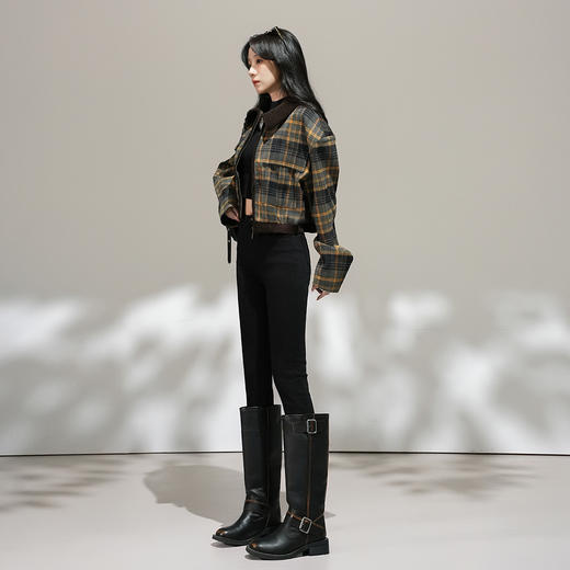 【加绒加厚】罗蒙女士冬款薄绒修身显瘦牛仔裤简约通勤百搭女长裤九分裤 商品图2