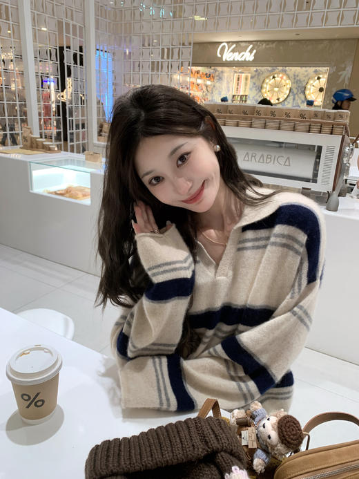 Read Nameless /软糯糯山羊绒条纹polo  2025/10/25 商品图0