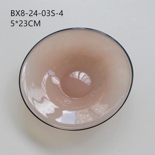 北欧风瓷粉黑边敞口花瓶鲜花餐桌电视柜简约创意手工家用玻璃果盘 商品图7