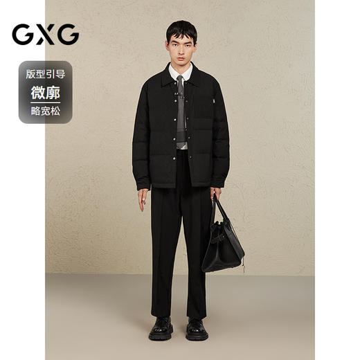【衬衫式】GXG男装 满印老花轻薄羽绒服男士保暖外套 冬季热卖 商品图1