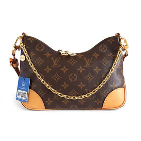 【95新】LV路易威登Boulogne M45832芯片款老花Boulogne黄牛角包单肩包女士211025AK04