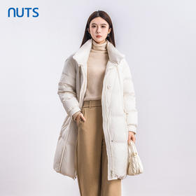 NUTS商场同款冬季轻薄立领加厚保暖休闲长款羽绒服外套女4440907A1