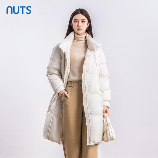 NUTS商场同款冬季轻薄立领加厚保暖休闲长款羽绒服外套女4440907A1 商品图0