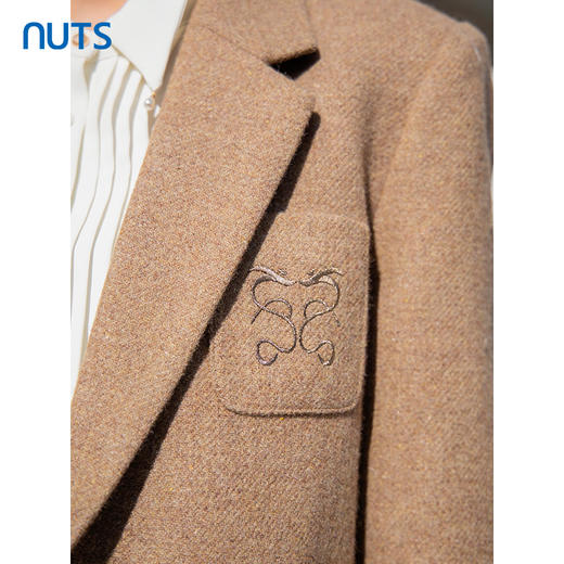 NUTS商场同款冬季复古气质通勤休闲简约毛呢西装外套女4450401A1 商品图2
