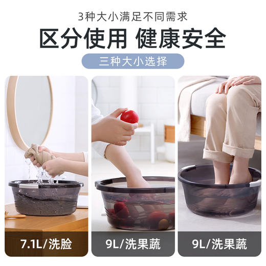 【茶花】双耳脸盆带把手脸盆洗衣服洗脚盆 商品图5