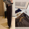 2025最新灯芯绒裤！拼接花苞腰阔腿裤斜线插袋微弧九分休闲裤秋款！ 商品缩略图2