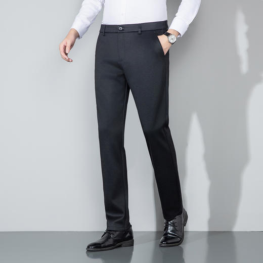 【莫代尔绵羊毛】罗蒙男士休闲裤加绒加厚保暖裤子磨毛内里舒适商务风通勤长裤 商品图4