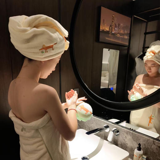 *【小狐狸】浴球手帕巾干发帽浴巾 商品图9