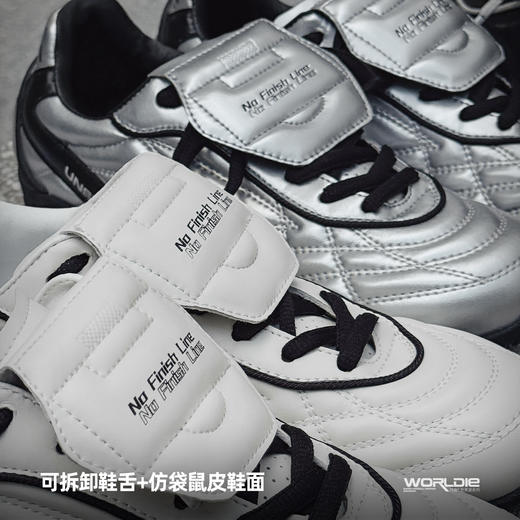 马登复古黑白色休闲百搭德训鞋运动轻便平软底足球鞋子潮女士秋冬 商品图3