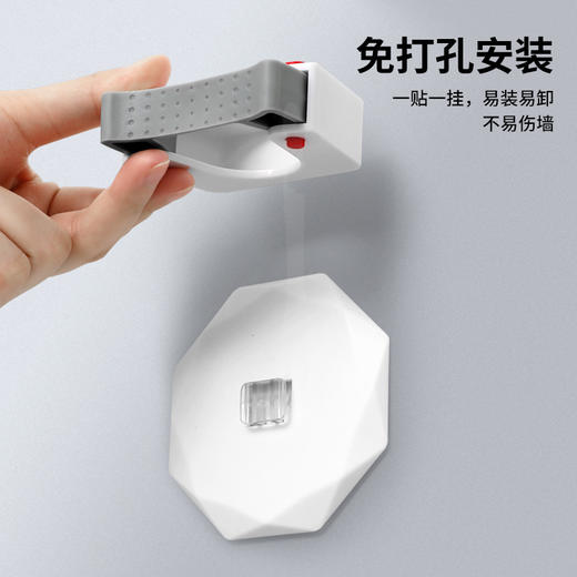 好媳妇拖把粘钩家用卫生间浴室厨房墙壁免打孔挂钩拖把夹1-3个装 商品图2