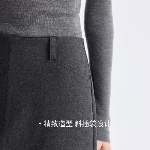 棉仓366617020-【缪斯半裙】直筒磨毛保暖半身裙女25秋冬后开叉设计感长裙 商品图1