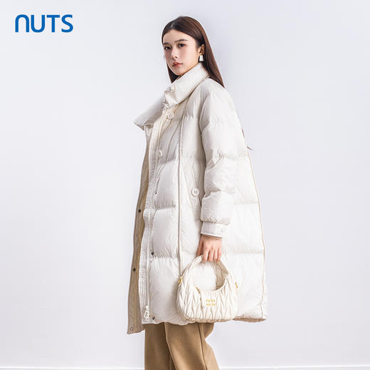 NUTS商场同款冬季轻薄立领加厚保暖休闲长款羽绒服外套女4440907A1 商品图2