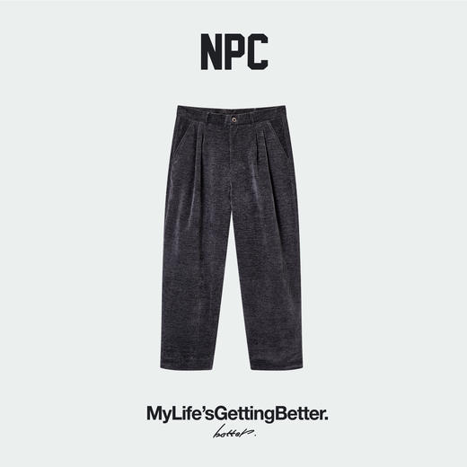 NPC潮牌雪尼尔直筒休闲裤百搭树皮纹肌理男休闲直筒NP58TR38 商品图5