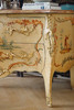 独角鹿西洋古董1950年代法国艺术家Comelli签名出品Chinoiserie中国风卷叶纹铜鎏金精雕装饰木胎漆地东方人物主题手绘嵌大理石边柜 商品缩略图3