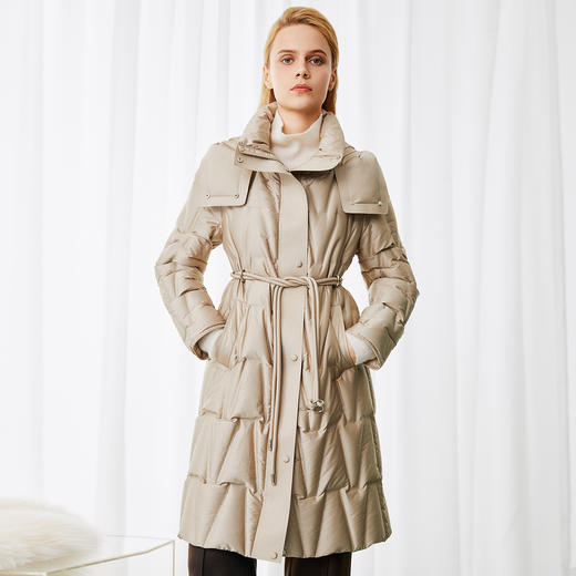 EITIE爱特爱修身显瘦保暖中长款连帽羽绒服冬季新款8011720 商品图1