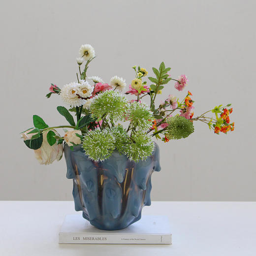 创意设计师北欧玻璃花瓶轻奢摆件干花插水培琉璃花器客厅现代简约 商品图0