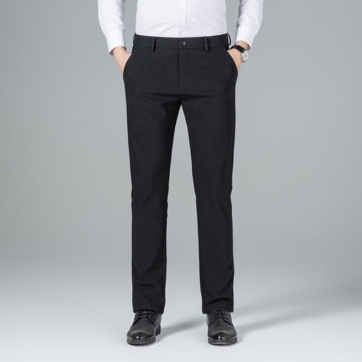 罗蒙冬季加绒休闲裤男士商务版如意腰不勒肚舒适保暖显腿长通勤百搭长裤 商品图2