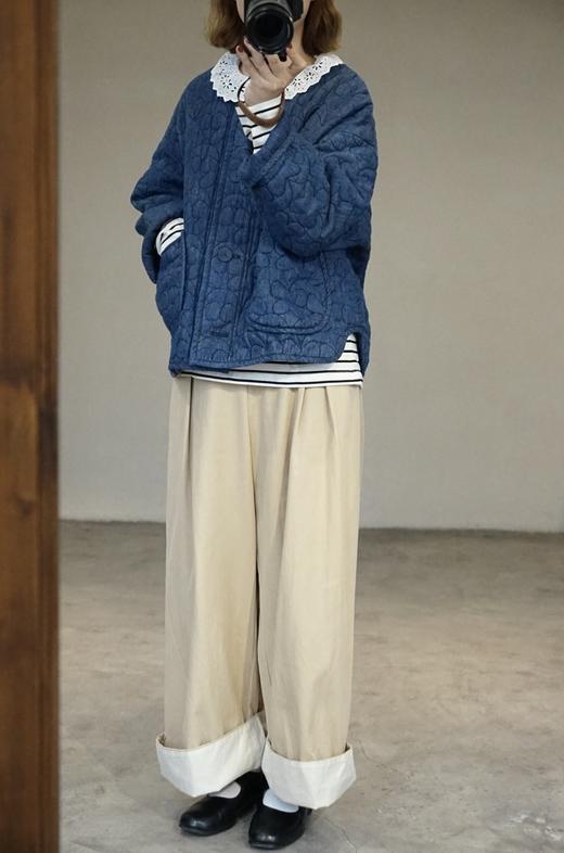 Gauze 花边领条纹T恤 商品图8