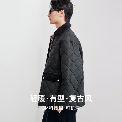 棉仓367814002-3M新雪丽老钱风绗棉夹克男秋冬宽松巴恩 商品图0