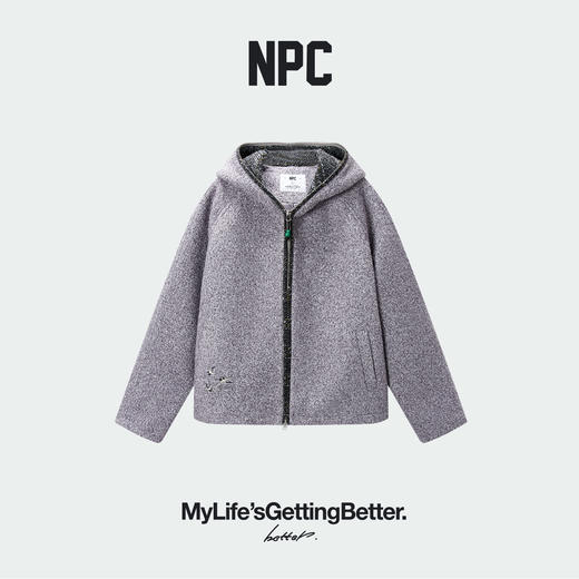 NPC潮牌【青花鹤福】系列连帽拉链夹克男短款落肩廓形NP59TJ15 商品图0