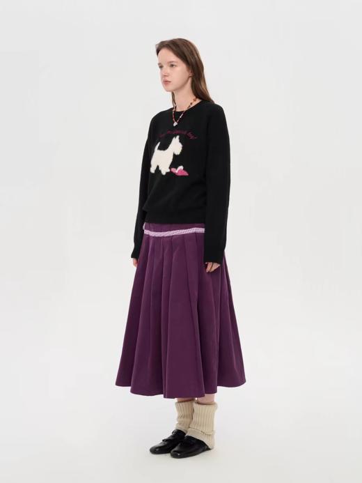 local tag/lt25awk25/紫色灯芯绒半裙 商品图3