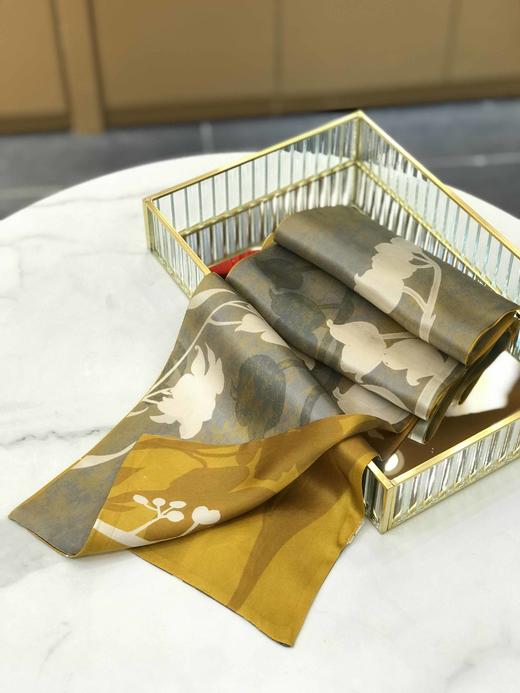 优品堂『春的律动』桑蚕丝双层双面长条巾 商品图5