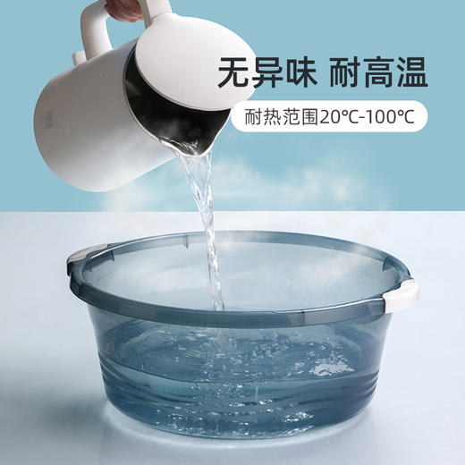 【茶花】双耳脸盆带把手脸盆洗衣服洗脚盆 商品图2