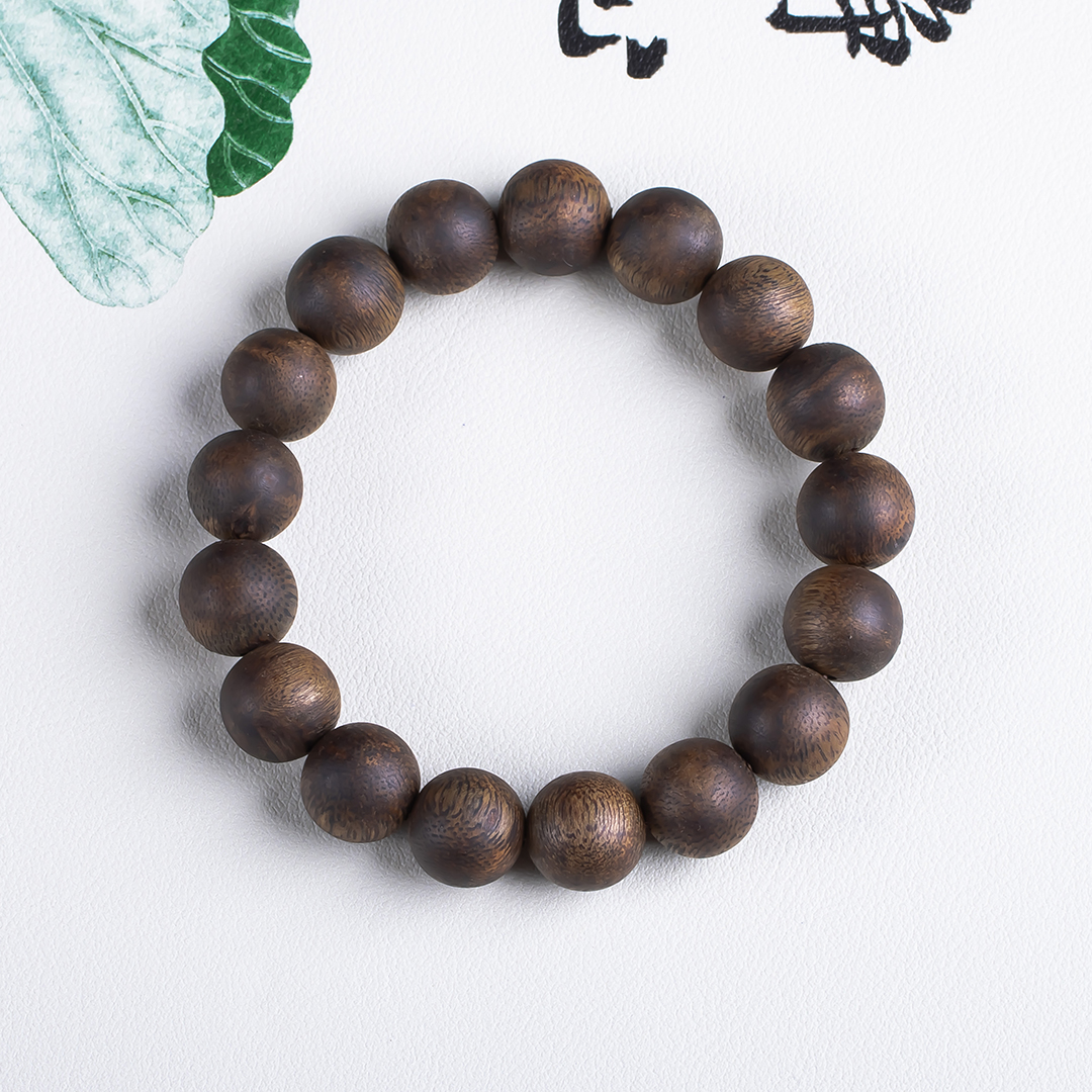 xy0642，13.3mm沉香素串单圈手串