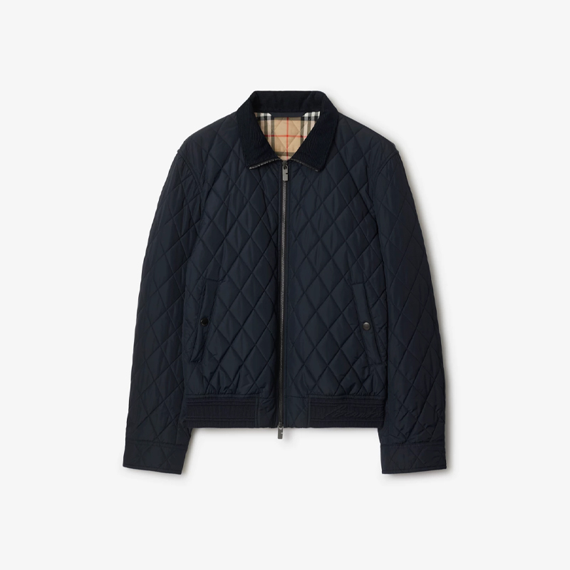 BURBERRY 巴宝莉 男士字母字母徽标绗缝尼龙夹克棉服 蓝色 8110186 A1222