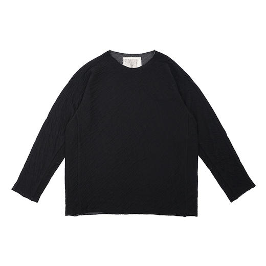 山也 郝 毛棉双面圆领长袖T恤 商品图3