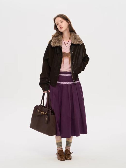 local tag/lt25awk25/紫色灯芯绒半裙 商品图1