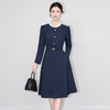 「高货wl」全新升级【铂金会员358/天猫479/差价121】(53239)洛诗琳法式通勤收腰连衣裙2025秋冬新款修身显瘦A字裙女 商品缩略图1