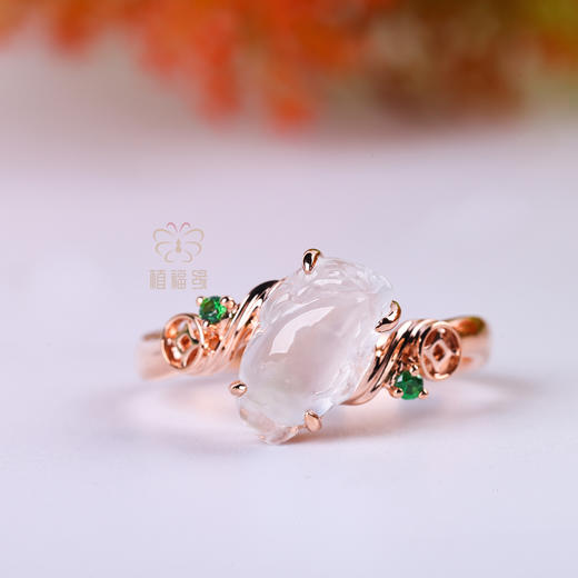 【旺运】玻璃种白翡貔貅戒指-JZ12506007 商品图0