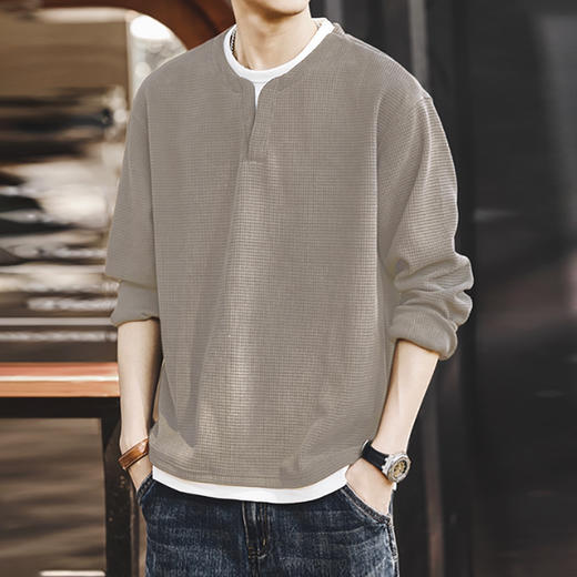 裁缝学苑MS13复古假两件长袖T恤纸样男装V领上衣男装样板图纸 商品图4