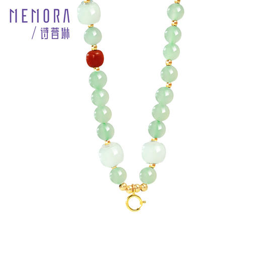 【新品首发】万能链 黄色18K金和田玉晴水 新中式搭配吊坠万能链女士礼物MEMORA诗普琳NN003602 商品图6