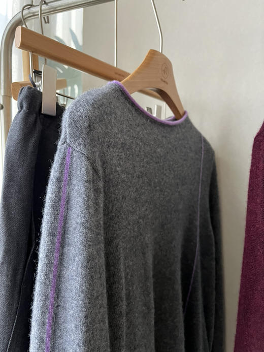 【不基础的基础】百搭噢蜜ooomeooo明线装饰羊绒衫 商品图13