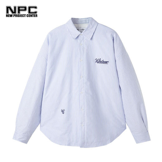 NPC潮牌胸前whatever字母小蜜蜂刺绣绗棉衬衫棉服NP29PJ07 商品图1