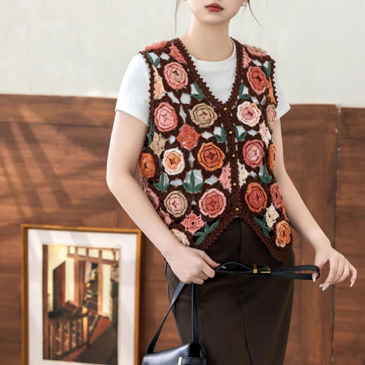 苏苏姐家丛林玫瑰马甲手工diy钩针自制羊毛线编织毛线团材料包 商品图1