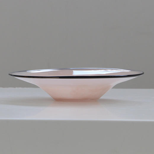 北欧风瓷粉黑边敞口花瓶鲜花餐桌电视柜简约创意手工家用玻璃果盘 商品图9