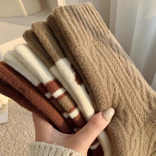 到手8双！冬天一双暖哭了【weini 高克重棕咖色系毛圈袜】质量超好的厚毛圈 商品图6