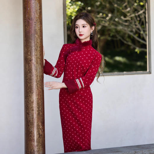 MYJ 复古风旗袍加厚加绒日常可穿民国风 商品图0
