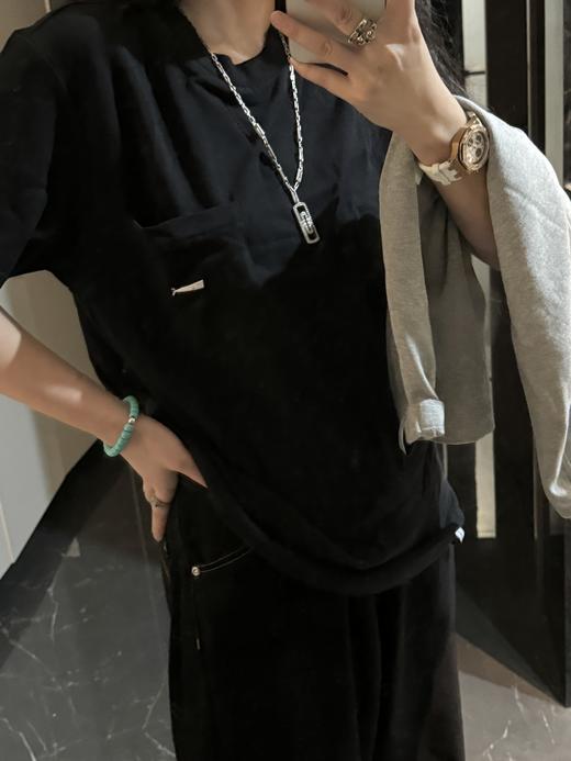 日系休闲重磅简约纯色纯棉T恤男女同款 商品图3