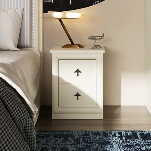 喜梦宝云翼系列床头柜松木实木多层免漆饰面次卧必备 商品图0