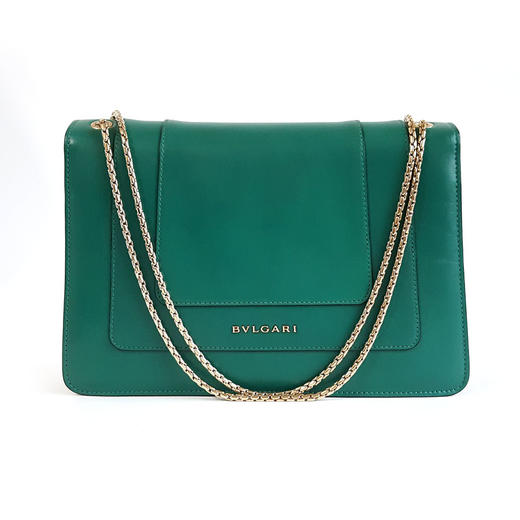 【95新】BVLGARI宝格丽绿色蛇头包SERPENTI FOREVER系列大号链条包单肩包女士181025JJ06 商品图4