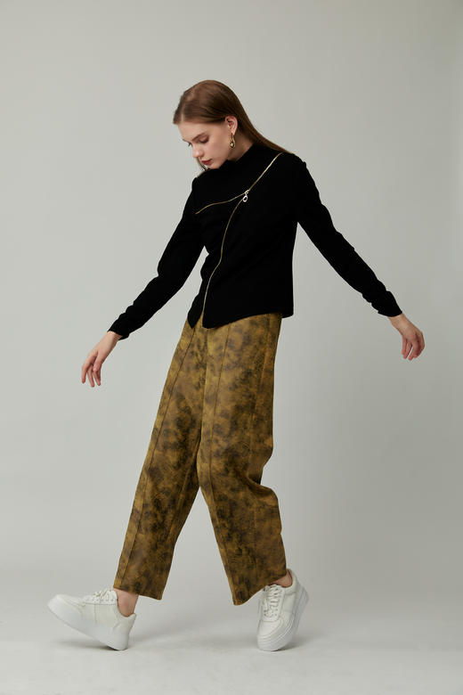 SAFICOO 休闲率性 宽松H版型 高收腰阔腿裤 商品图1