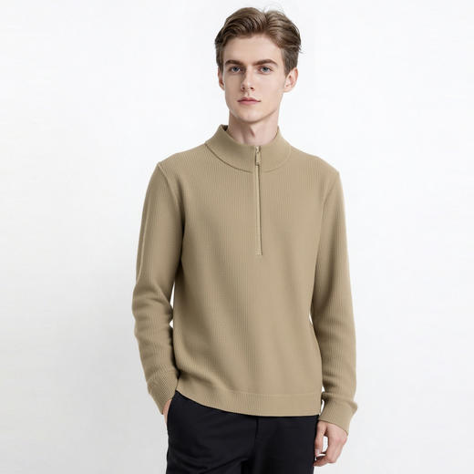 【含绵羊毛】圣得西男士休闲百搭毛衣2025秋冬季新款半高领厚毛衫 商品图14