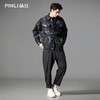 PINLI品立2025秋季新款中国风提花牛仔外套男拉链拼接宽松潮外套B253104028 商品缩略图2