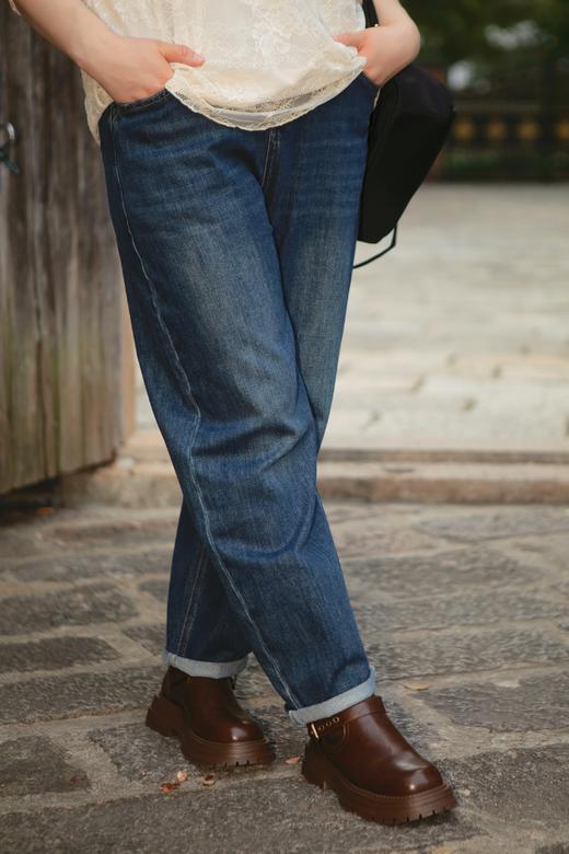 一周发货【版型非常好！牛仔老爹裤】后松紧腰，经典牛仔深蓝色系，百搭不挑人！宽松阔腿版型，显瘦显高一级棒，时尚休闲感拉满~ 商品图13