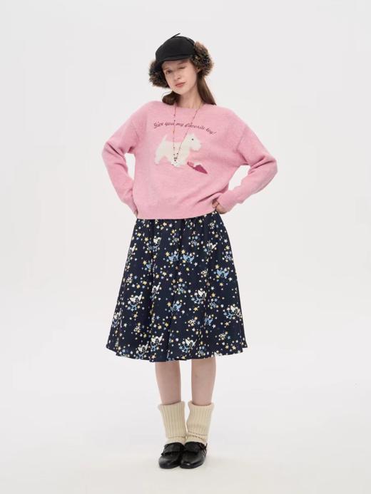 local tag/lt25awk35/毛绒绒提花刺绣毛衣 商品图3